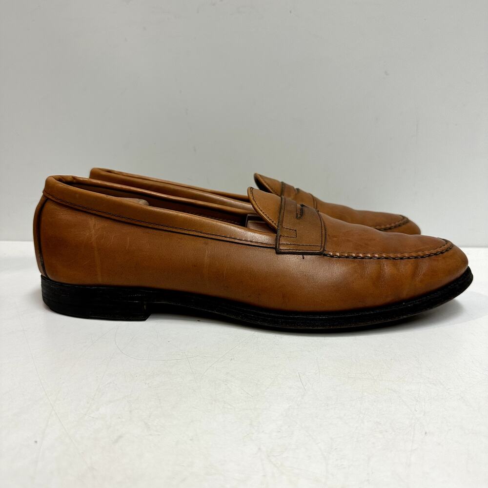 VERY GOOD Alden 714 Leisure Handsewn LHS Peny Loafer Brown Tan Calf USA 13 W - Picture 3 of 12